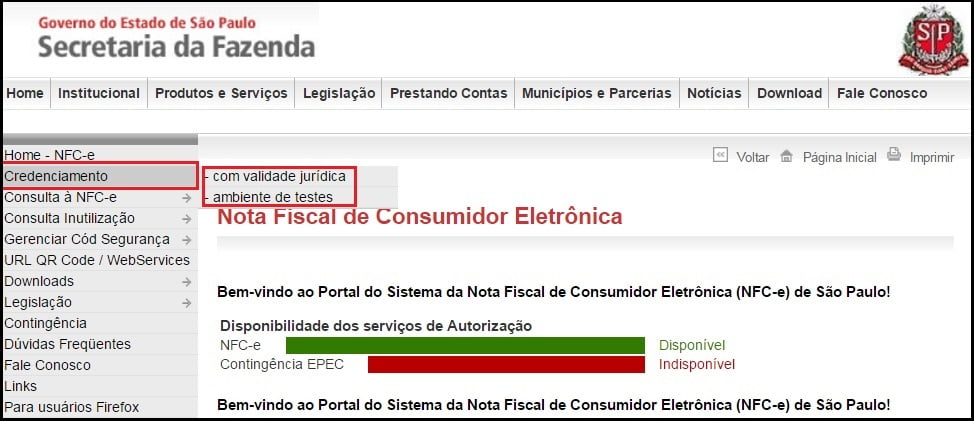 Emissão de NFC-e em São Paulo