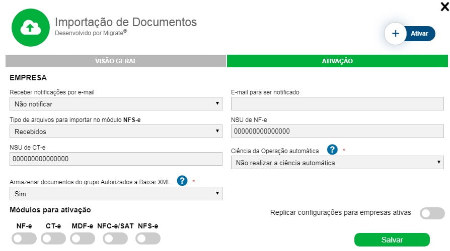 tela InvoiCy Importação de Documentos